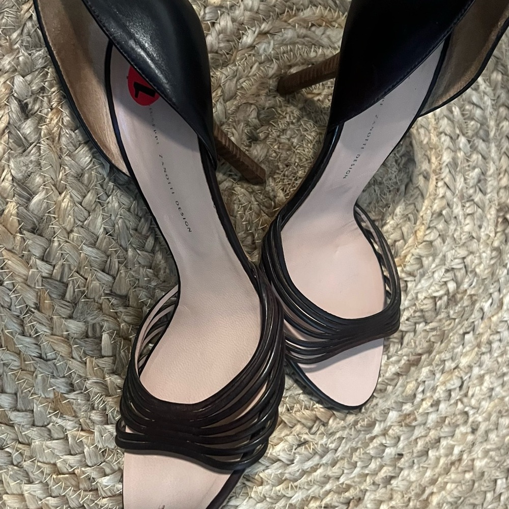 Giuseppe Zanotti Leather Brown Strappy Heels - Picture 3 of 3